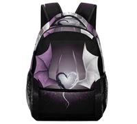 Lyfthologen Mochila casual de tela Oxford duradera, piel de leopardo, color oro rosa, bolsa universitaria para niños, niñas, viajes, deportes, Purple and Wirte Dragons, One Size