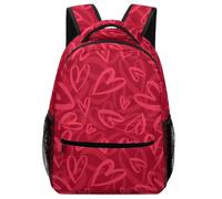 Lyfthologen Mochila casual de tela Oxford duradera, piel de leopardo, color oro rosa, bolsa universitaria para niños, niñas, viajes, deportes, Cubierto con corazones rojos, One Size