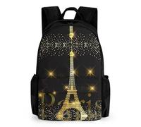 Lyfthologen Mochila con bolsillos para senderismo, camping, viajes, con diseño de bandera de Italia, Torre Eiffel de París, Francia, 42x30.5cm
