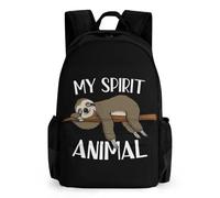 Lyfthologen Mochila con estampado de ballena asesina, mochila con bolsillos para senderismo, camping, viajes, My Sprirt Animal Sloth, 42x30.5cm