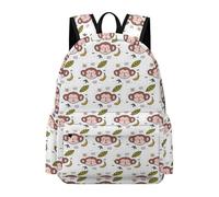 Lyfthologen Mochila con estampado de mono, diseño de plátano, mochila casual para exteriores, deportes, viajes, Patrón de mono, plátano, 42 x 30 x 15 cm
