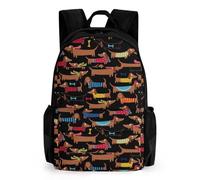 Lyfthologen Mochila de día, bonita mochila de dinosaurios de anime, mochila con bolsillos para senderismo, camping, viajes, I Love My Dog Dachshunds, 42x30.5cm