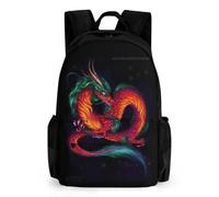 Lyfthologen Mochila de día con diseño de mandala de gato tailandés siamés, mochila con bolsillos para senderismo, camping, viajes, Dragón chino, 42x30.5cm