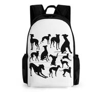 Lyfthologen Mochila de día con diseño de mandala de gato tailandés siamés, mochila con bolsillos para senderismo, camping, viajes, Perro galgo italiano, 42x30.5cm