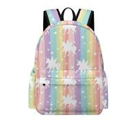 Lyfthologen Mochila, mochila de baloncesto, mochila casual para exteriores, deportes, viajes, Patrón de unicornio arcoíris, 42 x 30 x 15 cm