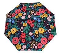 Lyfthologen Paraguas plegable, patrón de mariquitas, paraguas moteado infinito, paraguas de viaje resistente al viento y a la lluvia, Colorido patrón floral, One size