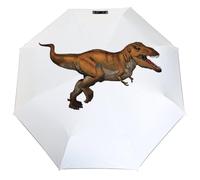 Lyfthologen Paraguas plegable, patrón de mariquitas, paraguas moteado infinito, paraguas de viaje resistente al viento y a la lluvia, Dinosaurios caminantes, One size