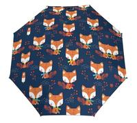 Lyfthologen Paraguas plegable, patrón de mariquitas, paraguas moteado infinito, paraguas de viaje resistente al viento y a la lluvia, Bonita bufanda de zorro, One size