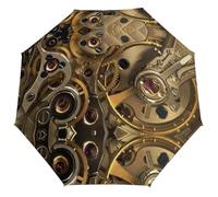 Lyfthologen Paraguas plegable, patrón de mariquitas, paraguas moteado infinito, paraguas de viaje resistente al viento y a la lluvia, Engranajes Steampunk., One size