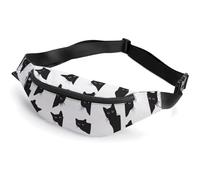 Lyfthologen Riñonera ajustable con diseño de hongos psicodélicos para correr, caminar, senderismo, Lindo grupo de gatos negros, 36*15cm