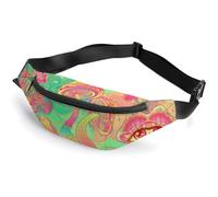 Lyfthologen Riñonera ajustable para educación matemática lineal para correr, caminar, senderismo, Champiñón trippy, 36*15cm