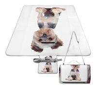 Lyfthologen Tapete de picnic, manta cuadrada de picnic Yorkshire Terrier, alfombras al aire libre, 148 cm x 148 cm