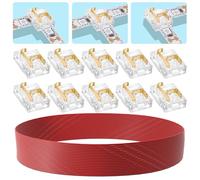 LYGKJ Conector LED 10 piezas COB SMD 2 pines 10 mm kit de conector transparente 20 m 22 AWG cable de extensión para soldadura sin dividir y conector de esquina LED (SMD/COB 2PIN 10 mm)