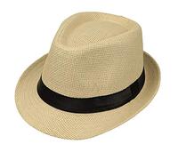 Lyguy Sombrero de bebé, Niños de Verano Playa Sombrero de Paja Jazz Panamá Trilby Fedora Sombrero Gángster Gorra al aire libre Transpirable Sombreros Niñas Niños Sombrero de Sol D