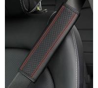 LYHCM 2 Piezas Almohadilla Cinturon Coche para Nissan Almera/Altima/Ariya/Armada/Juke/GT-R, Suave Cómoda Cubre Cinturones Coche Protectores Auto Interior Accesorios,B-Black Red