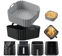 LYHOLKEER - Molde de silicona para freidora de aire caliente, 2 unidades, 22,5 cm, para Ninja AF180EUCP, COSORI, Russell Hobbs, Philips,cookwise,Balter,MEDION,Panasonic, 4,7-8 litros, accesorios para