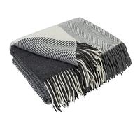 LYHome Manta Lana Merino, Plaid Cálida y Suave para Sofa y Cama 140x200 cm | 80% Lana, 20% Nylon OEKO-TEX. Mantas Decorativas, Interior y Exterior - Dormitorio, Sala, Camping, Coche | Gris Oscuro - Gris