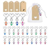 Lyhsens 25 PCS llaves de Ángeles Custodios con Porta llaves de Papel Kraft Blanco，Bolsas de Organza，Set para Regalos de Bautizo，Primera Comunión，Confirmación y Regalos de Despedida