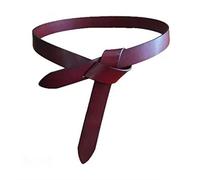 LYHYDMA cinturones de mujer Cinturones de mujer suave de cuero de cuero anudado accesorios de vestido de cinturón(Burgundy)