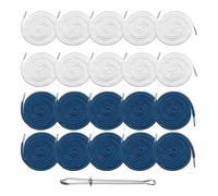 LYHYDMA Cordón para Pantalones 20 piezas cordón de cintura for pantalones for mujeres y hombres, cordones for deportivos, cinturón, cuerda, suéter, sombrero, redondo, DIY(White Dark Blue)