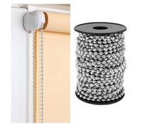 LYHYDMA Cordón para persiana Enrollable Cadena ciega de 15M, Cadena Cuentas Bolas Acero Inoxidable con Carrete for Cortina, joyería, Manualidades DIY en Interiores y