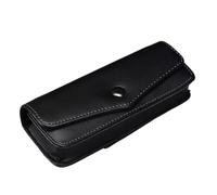 LYHYDMA Funda gafas blanda Estuche portátil de cuero for gafas lectura, con cinturón, for hombre, ideal for guardar teléfonos y herramientas(Black)