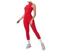 LYHYDMA Mono Deportivo Mujer Mono De Yoga Sin Mangas Y Espalda For Mujer, Color Melocotón, For Entrenamiento Cadera, Una Pieza, For Fitness, Monos Deportivos Elásticos(Red,S)