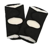 LYHYDMA Rodilleras Protectoras de Invierno Rodilleras alargadas cálidas for Deportes al Aire Libre, Protector de Lana elástica, Rodillera térmica de Felpa, Rodillera, 2 uds.(Black,XL)