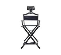 LYHYDMA Silla Director Plegable Silla Plegable de Aluminio for Exteriores, Taburete Maquillaje for Estudio fotografía, Asiento Director(Black with Pillow)