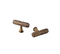 LYHYDMA Tiradores armarios Tiradores de armario de cocina antiguos con patrón de moleteado cruzado de corte de diamante de latón, tiradores de barra en T(T Knob-51mm)