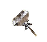 LYHYDMA Tiradores armarios Tiradores de cristal con diseño de forma de diamante de 30mm, tiradores de armario, tiradores de armario de cocina, herrajes for muebles(40mm White)