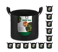 Lyincat - Paquete de 12 bolsas de cultivo de 10 galones, de tela no tejida gruesa y resistente