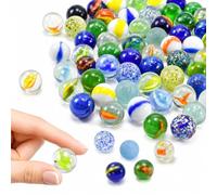 Lyinton 100 Canicas de Colores de Cristal, ø 16 Mm, Colores Variados | Canicas de Vidrio, Colores Mixtos, de Ojo de Gato, para Decoración de Acuarios, Jarrones, Proyectos de Bricolaje y Artesanía