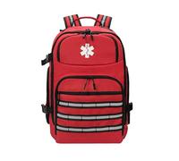 Lyirfan Mochila de primeros auxilios, mochila médica vacía de emergencia, con tira reflectante para camping, senderismo, guardería al aire libre, color rojo (solo bolsa)