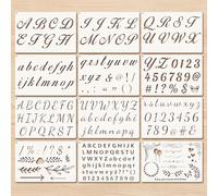 LYITZW 12 Plantillas Letras, Plantillas de Letras y Números, Plantillas de Dibujos y Patrones,Plantillas Reutilizables, Plantillas para Pintar, para Manualidades, Bullet Journal, Álbumes de Recortes
