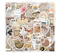 LYITZW 60 Pcs Pegatinas Aesthetic Vintage, Stickers Scrapbooking Decorativos, Adhesivos Decorativos Sin Residuo para DIY Decoración de Cuadernos, Diario, Teléfono, Regalos