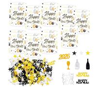 Lyivisk 20 servilletas de Nochevieja, 12 portavelas, decoración de mesa, confeti, decoración de Año Nuevo, 2026, Happy New Year, decoración de fiesta