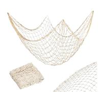 Lyivisk Red de pesca decorativa malla exterior, color natural, 100 x 200 cm, decoración marítima, bodas, fiestas, fotografías, escenarios, carnaval