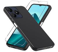 LYJERRY 1Pcs Funda WIKO T20 Funda con 1Pcs Cristal Templado para WIKO T20 Protectora Capa Antigolpes Fundas Carcasa Silicona Negro Funda de Móvil Cristal antirotura