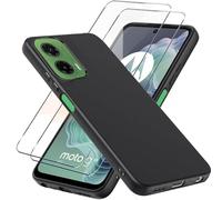 LYJERRY 2+1 Set Cristal Templado Compatible con Motorola Moto G35 Funda Protectora Capa Cristal antirotura Antigolpes Fundas Carcasa Silicona Funda de Móvil Negro