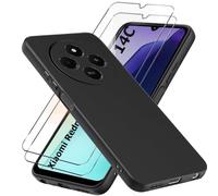 LYJERRY 2+1 Set Cristal Templado Compatible con Xiaomi Redmi 14C / Poco C75 Funda Protectora Capa Cristal antirotura Antigolpes Fundas Carcasa Silicona Funda de Móvil Negro