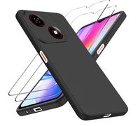 LYJERRY 2+1 Set Cristal Templado Compatible con ZTE Blade A35e Funda Protectora Capa Cristal antirotura Antigolpes Fundas Carcasa Silicona Funda de Móvil Negro