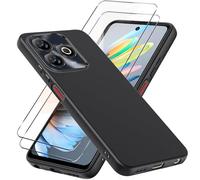 LYJERRY 2+1 Set Cristal Templado Compatible con ZTE Blade A75 Funda Protectora Capa Cristal antirotura Antigolpes Fundas Carcasa Silicona Funda de Móvil Negro