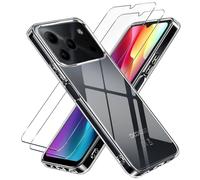LYJERRY 2Pcs Cristal Templado con Funda Antigolpes Compatible con Doogee Note 56 / Note 56 Pro / 56 Plus Protectora Capa Fundas Carcasa Silicona Funda de Móvil Cristal Clear