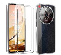 LYJERRY 2Pcs Cristal Templado con Funda Antigolpes Compatible con Nubia Focus Pro 5G Protectora Capa Fundas Carcasa Silicona Funda de Móvil Cristal Clear