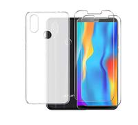 LYJERRY Carcasa Anti-Choques y Anti- Arañazos Hafury Note 10 Case Suave Blanco + 2Pcs Cristal Templado para Hafury Note 10 Smartphone 5.93" Cover Funda Silicona Case Protector Pantalla