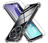 LYJERRY Cristal Templado con Funda Compatible con Xiaomi Redmi 14C / Poco C75,Funda para Xiaomi Redmi 14C / Poco C75 Protectora Capa Antigolpes Fundas Carcasa Airbag Funda de Móvil Cristal antirotura