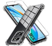 LYJERRY Funda Compatible con Honor X5B / Honor X5B Plus Funda con Cristal Templado Protectora Capa Fundas Carcasa Silicona Funda de Móvil Cristal antirotura