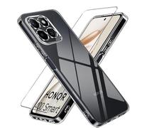 LYJERRY Funda con Cristal Templado Compatible con Honor 400 Smart 5G, Funda para Honor 400 Smart 5G Protectora Capa Antigolpes Fundas Carcasa Silicona Funda de Móvil Cristal antirotura Clear