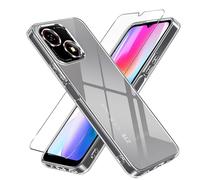 LYJERRY Funda con Cristal Templado Compatible con ZTE Blade A35e, Funda para ZTE Blade A35e Protectora Capa Antigolpes Fundas Carcasa Silicona Funda de Móvil Cristal antirotura Clear